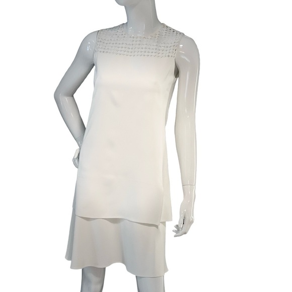 AKRIS Punto White Embroidered Dress NWOT Size 4 - Picture 4 of 16
